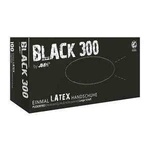 100 Black Latexhandschuhe BLACK 300 - puderfrei - XS - XL - Bild 1 von 2