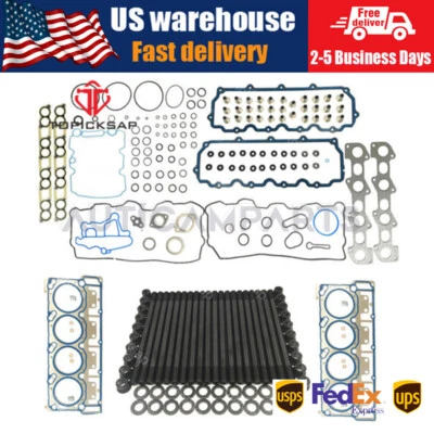 Новые болты головки блока цилиндров шпильки и прокладка головки 20 мм дюбели подходят для 03–10 Ford 6.0 - Изображение 1 из 4