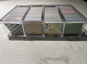 Lot of 1950+ Assorted Scrapbooking Squares (1.5”) in Plastic Case - Picture 1 of 4