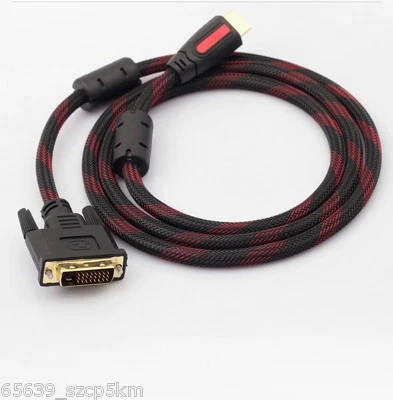 High Quality HDMI to DVI-D 24+1 Digital Video Gold Lead Cable 1.5M - Image 1 of 4