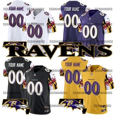 Baltimore Ravens Hombre Personalizado 2025 F.U.S.E. Camiseta deportiva de vapor Maryland Flag V2 Foto 1 de 4