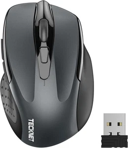 TECKNET PRO Mouse Wireless 2.4G 2600DPI Ergonomico 6 Tasti USB PC Mac Laptop - Foto 1 di 8
