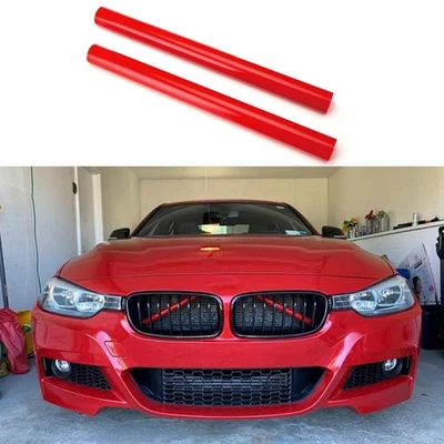 2X Red Car V Brace Wrap Cover Grill Inserts Trim for BMW F30 F31 F32 F33 F34 F36 - Image 1 of 4