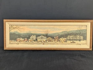 Norman Rockwell “Main Street Stockbridge” Christmas Village Stretched Canvas 92' - Picture 1 of 18