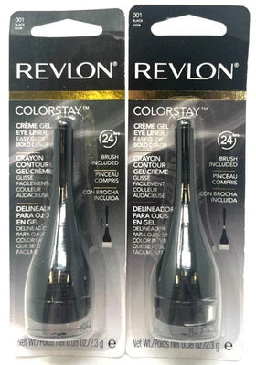 (2) Revlon Colorstay Creme Gel Eye Liner Sealed 0.08 oz Each 001 - Black - Image 1 of 3
