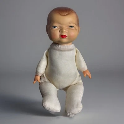 Muñeca bebé cara realista vintage cabeza bisque tela cuerpo Shackman? Estilo Bye-Lo Foto 1 de 4