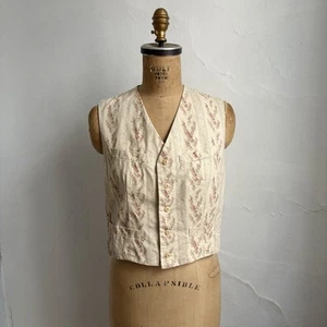 Vintage 1980s Ralph Lauren Country Cotton Floral Wallpaper Print Vest M - Picture 1 of 14