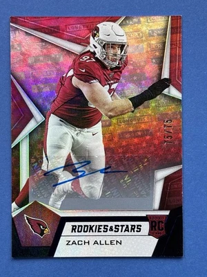 2019 Rookies & Stars Auto #178 Zach Allen #'d 75 /75 Bookend! Broncos Star! MINT - Image 1 of 4