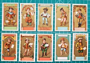 Fashion & Attire World Country Victorian Trade Cards Lot of (10) Unique Cards - Picture 1 of 2