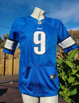 Men's Nike NFL DETROIT LIONS STAFFORD 9 Blue Football Jersey Shirt Size 40 Med M - Image 1 of 4