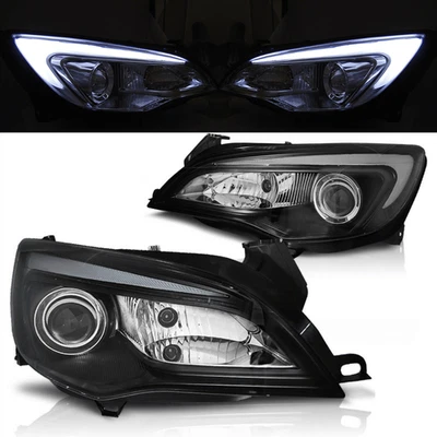 LED LightTube Scheinwerfer Set für Opel Astra J 2010–2015 Schwarz + Tagfahrlicht - Bild 1 von 3