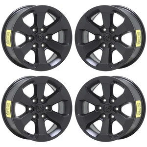 18" Dodge Ram 1500 Truck Satin Black wheels rims Factory OEM set 2671 EXCHANGE - Picture 1 of 3