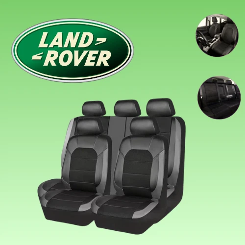 Juego completo de 5 asientos de cuero sintético negro para todos Land Rover de lujo Foto 1 de 4