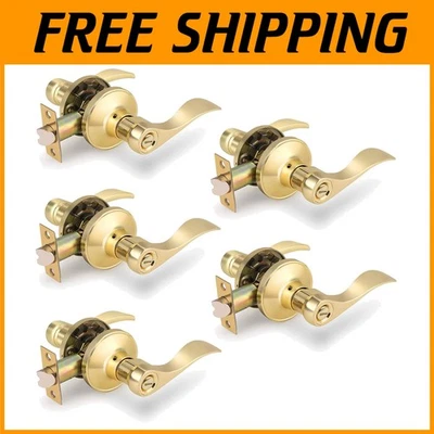 5件装隐私杠杆适用于通用门抛光黄铜 — 第 1/4 张图片