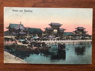 ¡ANTIGUA POSTAL CHINA NANKING A ALEMANIA 1907!! Foto 1 de 2