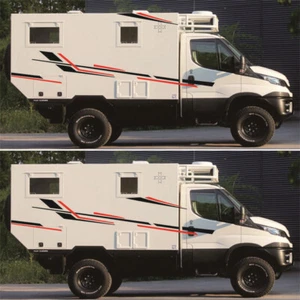 Adesivo decalcomania grafica vinile strisce laterali autoadesivo per rimorchio camper - Foto 1 di 5