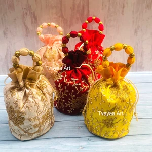Lot Of 100 Ethnic Potli Bag – Traditional Indian Purse Gift for Birthday Party - Picture 1 of 8