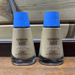 COVERGIRL Clean Matte Liquid Foundation WARM BEIGE #545 1 FL OZ Lot/2 - Picture 1 of 2