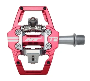 Pedales de bicicleta de montaña HT Components T2 plataforma sin clip MTB - rojo - Imagen 1 de 1