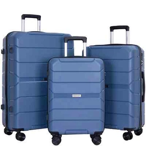 Travelhouse 3-Piece Hardside Luggage Set TSA Lock Spinner Wheels (Dusty Blue) - Picture 1 of 6