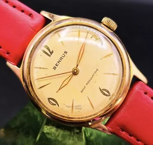 Vintage BENRUS 'Mad Men' Manual Wind 1960'S USA Retro Men's Watch W/ Superb Dial - Picture 1 of 4