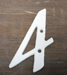 White Italic Cast Iron Metal House Number - 4 - Picture 1 of 1