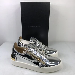 Giuseppe Zanotti Men's Argento Side Zip Sneaker Size US 10 $825 - Picture 1 of 10