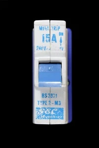 GEC VYNCKIER 15 AMP TIPO 2 M3 MCB INTERRUTTORE MINI-TRIP - Foto 1 di 8