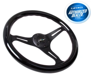 NRG Classic Steering Wheel matte black Finish 3 Spoke Black wood ST-015BK-BK - Bild 1 von 3