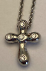 Tiffany & Co. by Elsa Peretti stamped PT950 5 diamond cross necklace, boxes