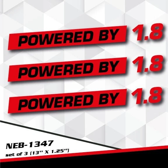 POWERED BY 1.8L Decal Sticker for Audi A3 SLK200 Ecotec  Versa Jetta  NEB-1347 - Image 1 of 1