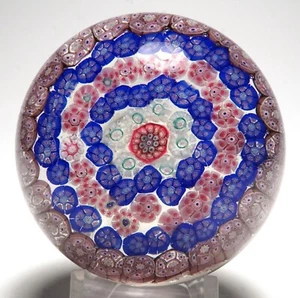 Antique New England Glass Company (NEGC) Five Ring Millefiori Paperweight - Picture 1 of 7