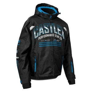 -Castle X Men's Strike G7 Snowmobile Jacket Black/Process Blue sizes M-3XL - Picture 1 of 2