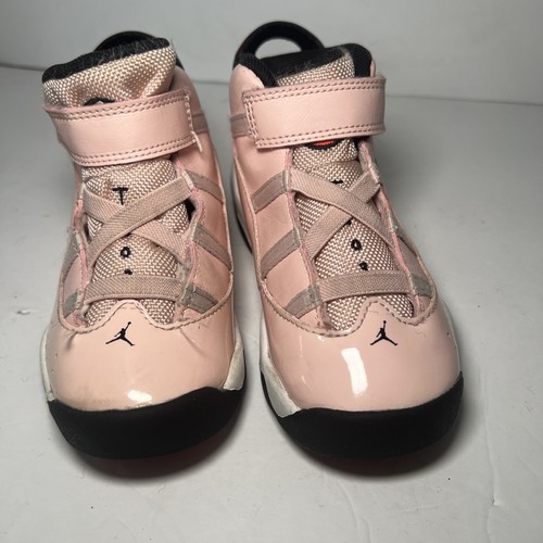 Nike Jordan 6 anelli GS Atmosphere rosa vernice pelle 323420 602 taglia 10c