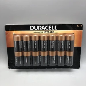 Paquete de 14 pilas alcalinas Duracell D - embalaje nuevo abierto caducado 2034 - Imagen 1 de 1