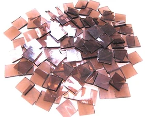 110 Mosaic Tiles 1/2" SHABBY PEACH PINK WATERGLASS Transparent Stained Glass - Picture 1 of 2
