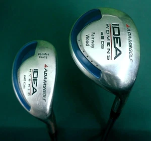 Ladies Set of 2 x Adams Idea Wood & Hybrid Ladies Graphite Shafts Winn Grips - Picture 1 of 5