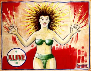 1960's Carnival Sideshow - ALIVE - Electricity Girl - Poster - Picture 1 of 1