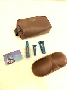 Versace Brown Toiletry Bag Trousse Travel Gym Cosmetic Bag & Versace Eros Sample