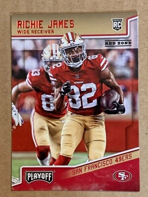 2018 Playoff RED ZONE Foil Rookie Richie James #266. SP Parallel 49ers Giants - Image 1 of 2