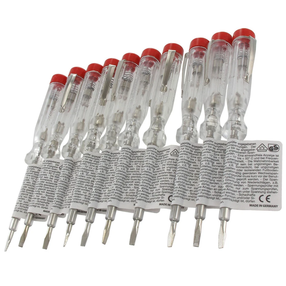 10x Phasenprüfer (120-250V) 140mm Spannungsprüfer Stromprüfer (Made in Germany!) - Bild 1 von 1