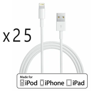 25 Pack 10ft MFI-Certified USB Charger Cable for Apple iPhone 14 13 12 11 Plus X - Picture 1 of 2