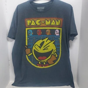 Pac-Man Men Bandai Namco Gray Graphic T-Shirt Short Sleeve Cotton Blend Size XL - Picture 1 of 16