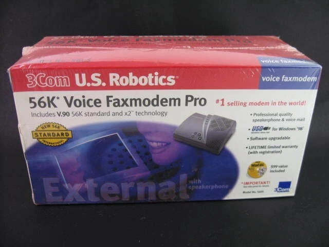 3COM US ROBOTICS Model 5605 56K Voice Faxmodem Pro V.90 X 2  BRAND NEW SEALED    - Image 1 of 2