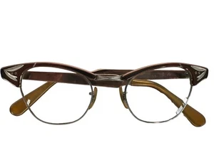 VINTAGE 1950’s Cat Eye Glasses American Optical Aluminum Etched Engraved 5 1/2” - Picture 1 of 16