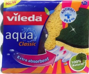 24 x VILEDA Spugna Abrasiva Aqua Classic Super Assorbente 2 Pezzi - Foto 1 di 1