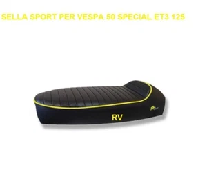 endo Sella Nera Sport Con Bordino GIALLO Vespa 50 Special R L 125 Primavera ET3 - Bild 1 von 1