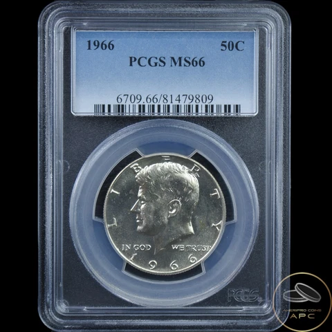 1966 SMS Kennedy Silver Half Dollar PCGS MS66 Cover