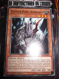 YU-GI-OH! RARE GUERRIER RHINO DEMONIAQUE BOSH-FR091 MINT NEUF FRANCAIS - Picture 1 of 1