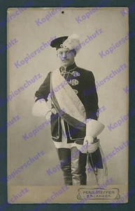 Foto Steffen Student Tracht Säbel Scherpe Corps Rhenania-Brunsviga Erlangen 1905 - Bild 1 von 2